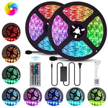 New Rgb Led Strip 5 Meter Top Quality With Remote And 12v Power Supply (multicolor)