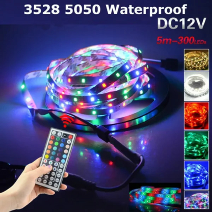 New Rgb Led Strip 5 Meter Top Quality With Remote And 12v Power Supply (multicolor)